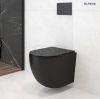 OLTENS Hamnes miska WC wisząca PureRim z powłoką SmartClean z deską wolnoopadającą czarny mat 42514300
